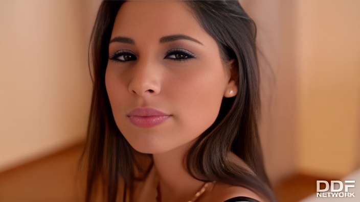 Брюнетка с красивой фигурой и в черных стрингах дрочит киску вибратором