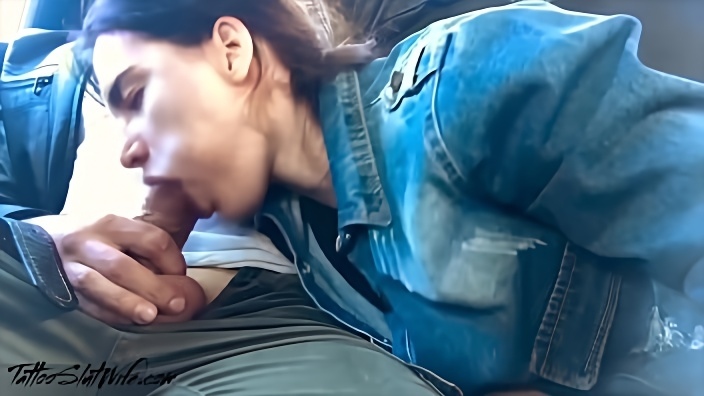 Teen Blowjob Big Cock Stranger in the Car - Cum in Mouth