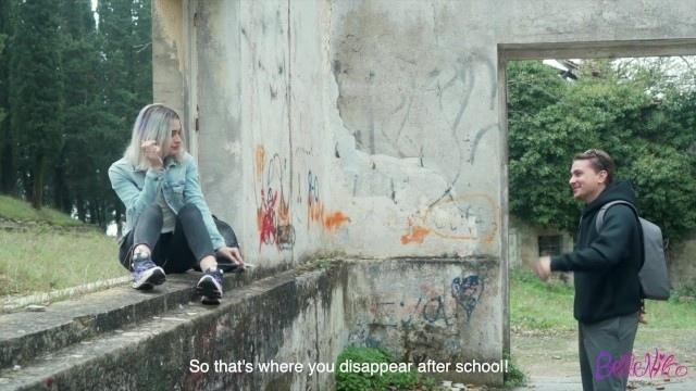 Caught a girlfriend with a cigarette at recess - BelleNiko