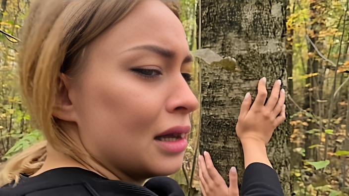 crazy maniac was watching the girl ! then he fucked her in the woods ( Loren strawberry )