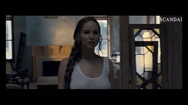 Jennifer Lawrence Nude Tits & Butt In See Through Nightie