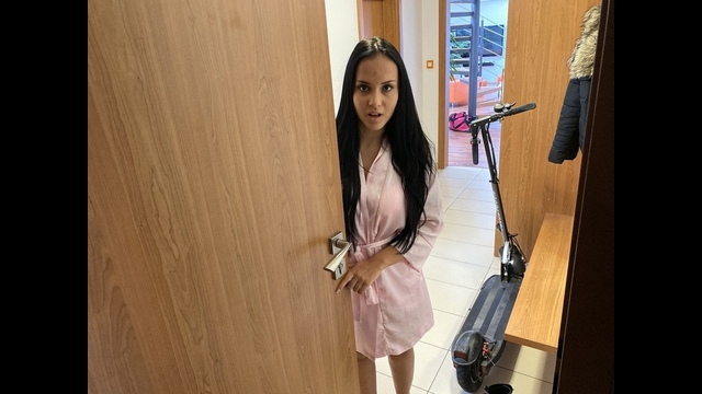 DEBT4k. Angry man tears brunette’s clothes off and penetrates her