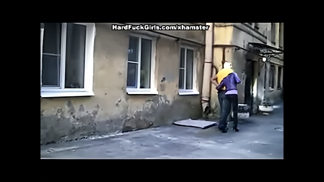 Sexy blonde caught and fucked in an abandoned house