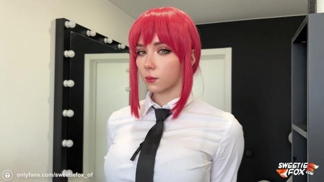 Dominant Makima loves hard sex, dirty talk and juicy pussy licking with her submissive POV