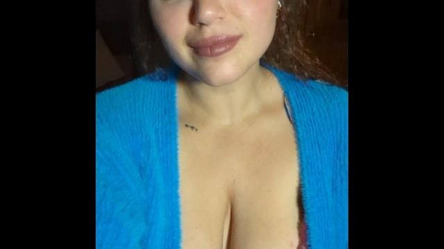 Blowing my fans a kiss with my big latina cleavage!