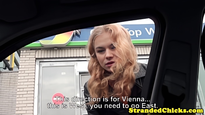 Young amateur hitchhiker being facialized