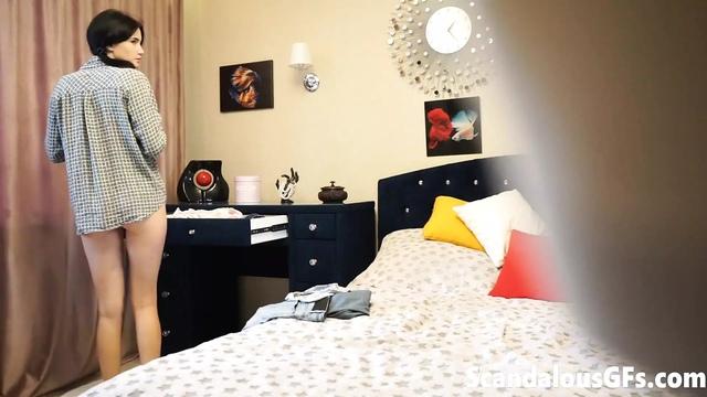 My naughty girlfriend trying out all the outfits in her