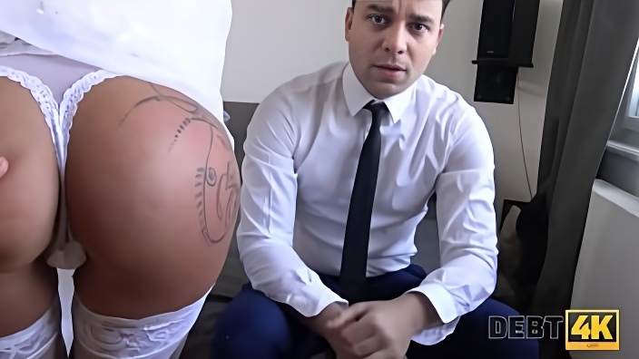 DEBT4k. Magnificent Victoria Pure has wonderful sex with debt agent