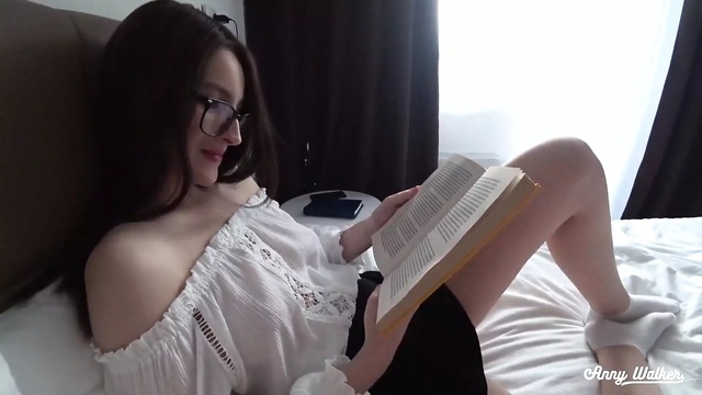 Hot Stepsister Reading a Book and Playing with My Dick - Anny Walker